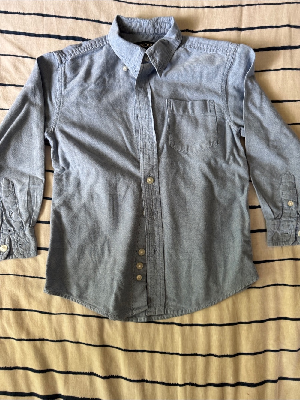 Cherokee Boys Light Blue Long-Sleeve Button-Down Shirt